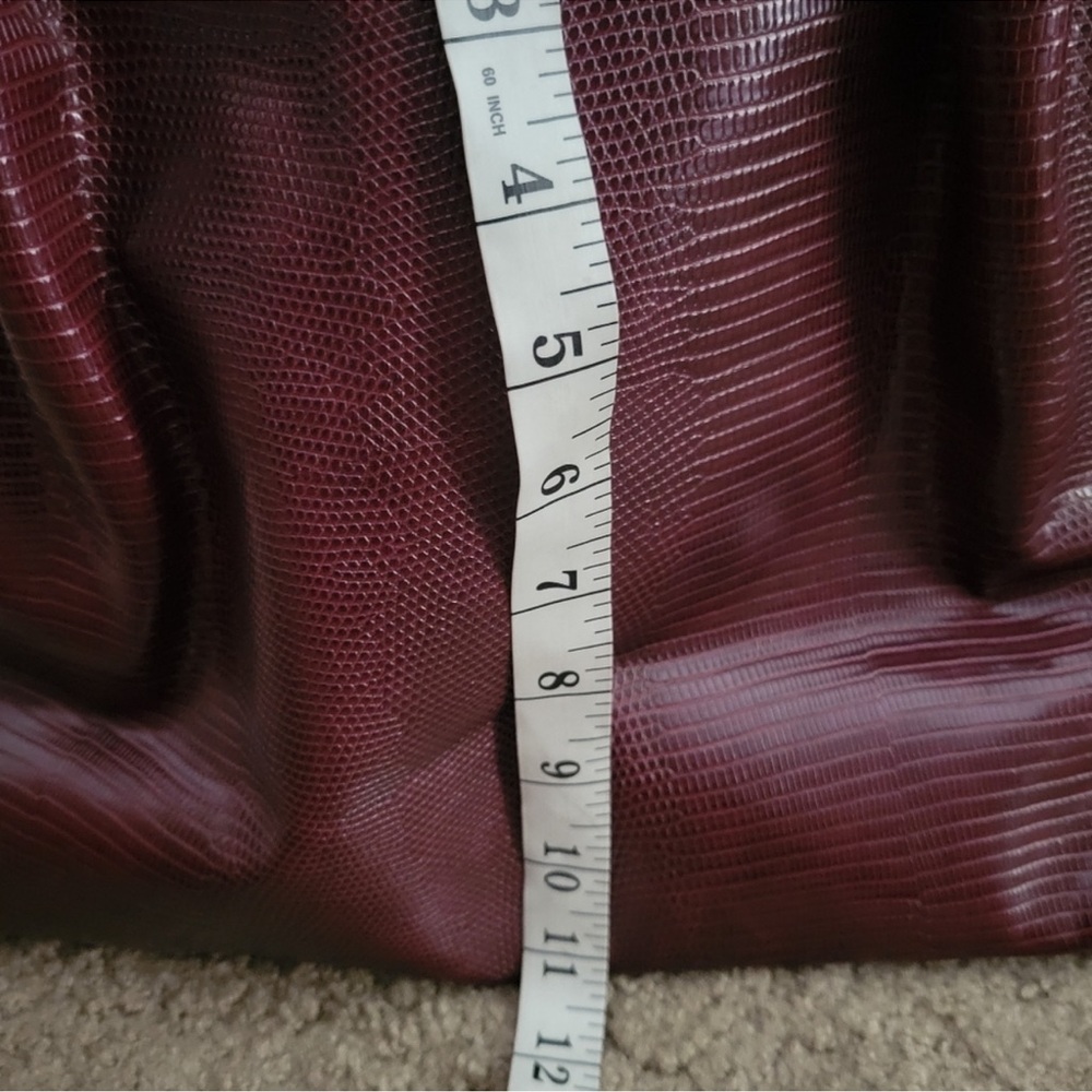 Lulu Dharma Burgundy Lizard Cinch Tote NWT